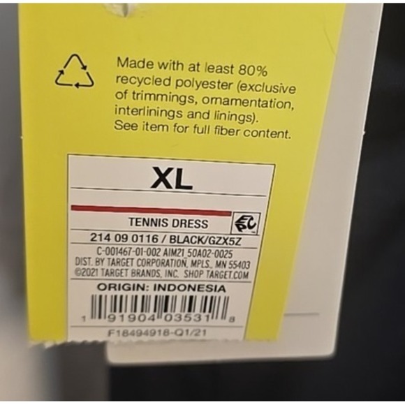 NWT Women's Knit Ruched Active Dress - All In Motion Black Tennis - Picture 4 of 10